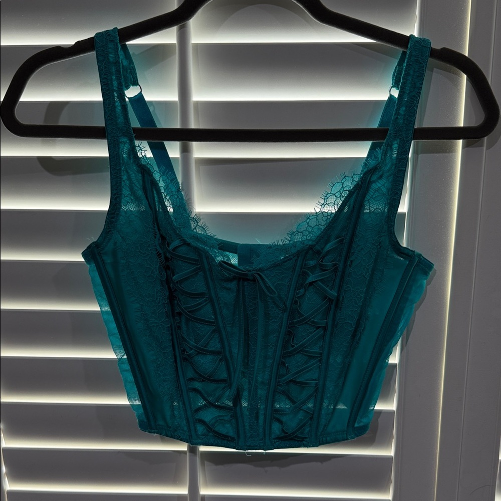 Victoria's Secret Teal Lace Corset Bra